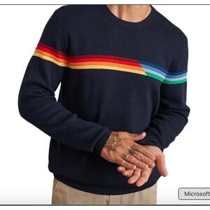 Marine layer ML x LF Breck Stripe Sweater in Black Iris Multi Stripe